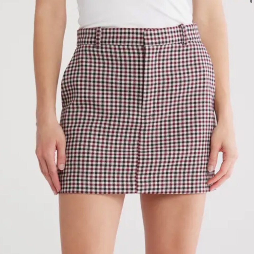 Madewell Yarn Dyed Plaid Suiting Mini Skirt